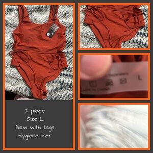 Burnt Orange Two-Piece Swimsuit - Size L